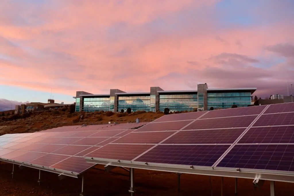 Solar photovoltaic panels closeup view renewable energy technology