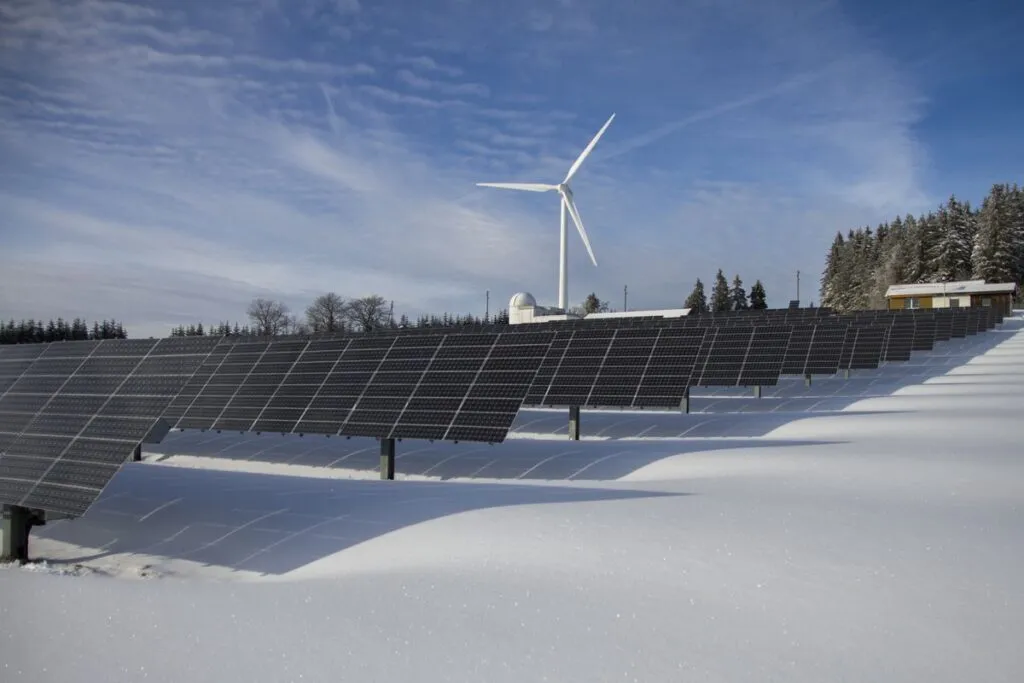 Solar panels field under clear sky - renewable energy Oman
